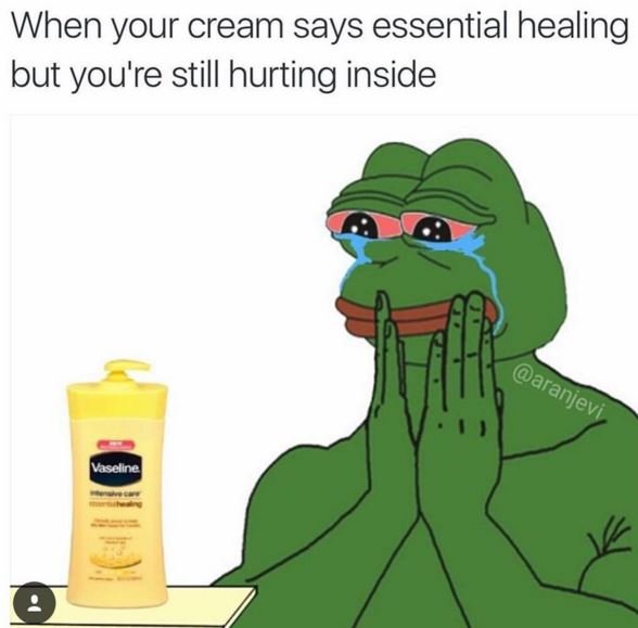 When your cream says essential healing but you're still hurting inside yaselin a