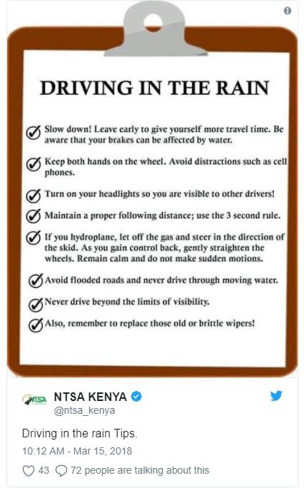 Driving in the rain slow down? lcave carly 10 give yoursclf morc travcl time. be