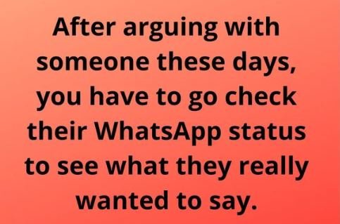 After arguing with someone these days, you have to go check their WhatsApp statu
