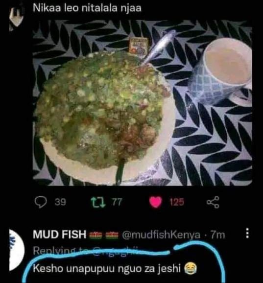 Nikaa leo nitalala njaa 0 39 ll 77 125 mud fish mudfishkenya 7m replvin kesho un