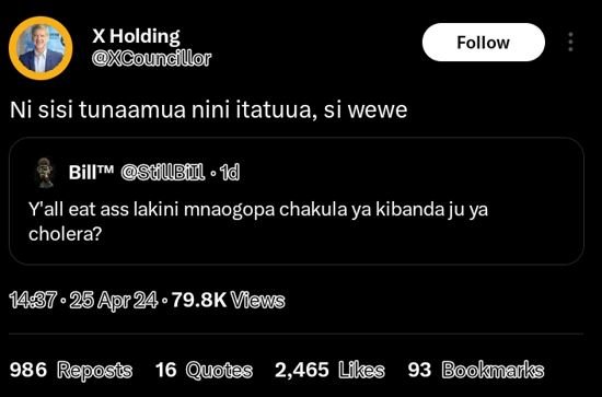 Xholding xcouncllor follow ni sisi tunaamua nini itatuua, si wewe bill m suubiil