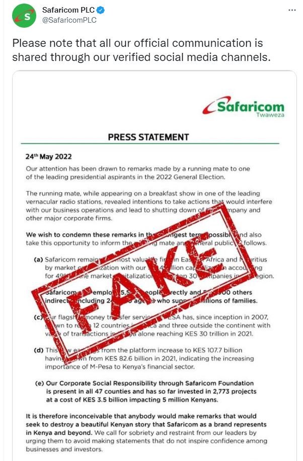 Safaricom plc safaricomplc please note that all our official communication is sh