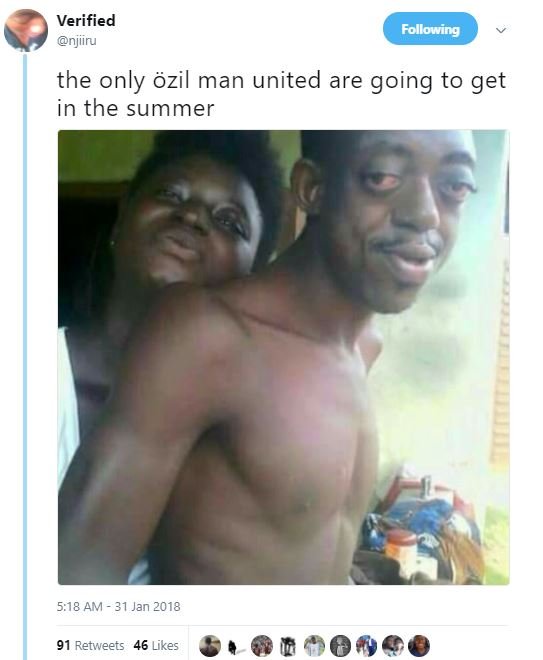 Verified njlru following the only özil man united are going to get in the summer