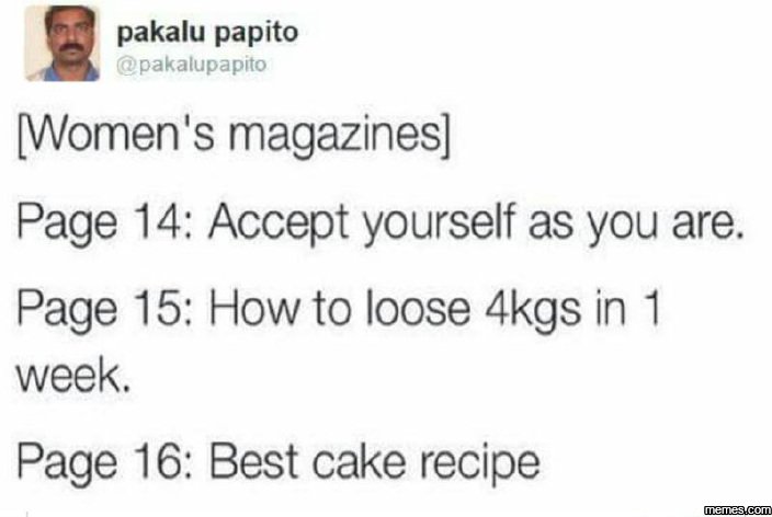 Pakalu papito pakalupapito women's magazines page 14 accept yourself as you are.