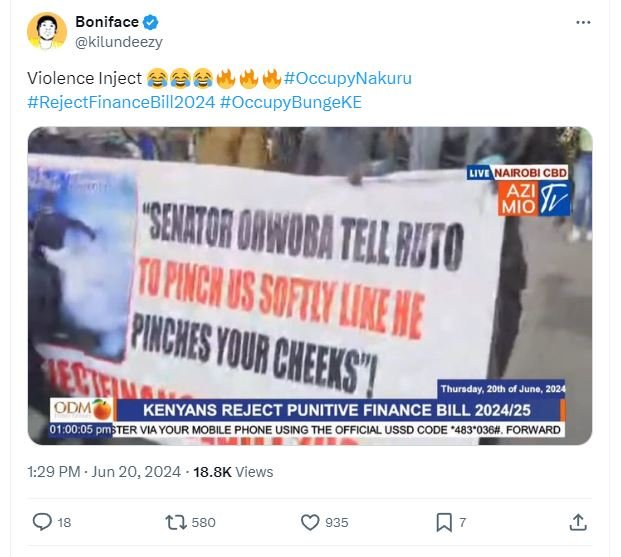 Boniface kilundeezy violence inject occupynakuru rejectfinancebill2024 occupybun