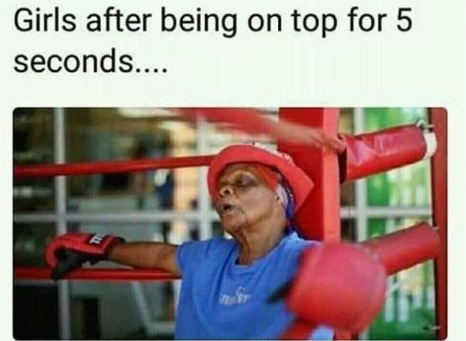 Girls after being on top for 5 seconds