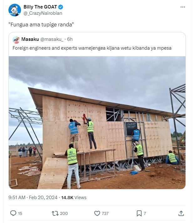 Billy7 the goat _crazynairobian fungua ama tupige randa masaku masaku_. 6h forei