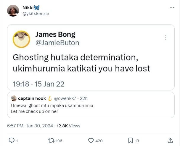 Nikki8 ykitskenzie james bong jamiebuton ghosting hutaka determination ukimhurum