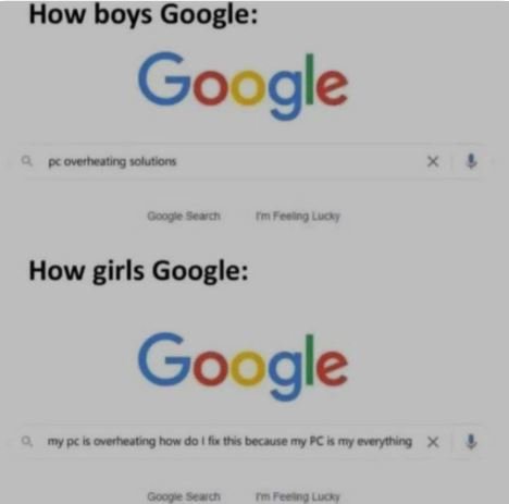 How boys google google ocovethauing oluttons coojoeeo tmfcruno how girls google