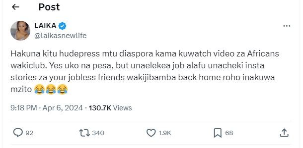 Post laika laikasnewlife hakuna kitu hudepress mtu diaspora kama kuwatch video z