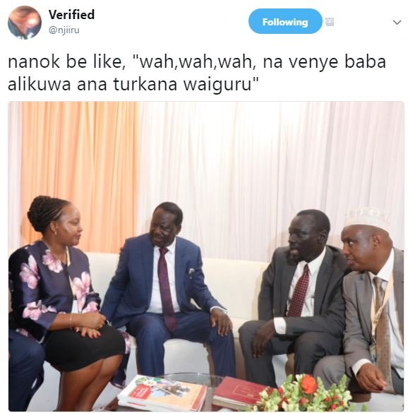 Verified njuru following nanok be like wah,wah,wah na venye baba alikuwa ana tur
