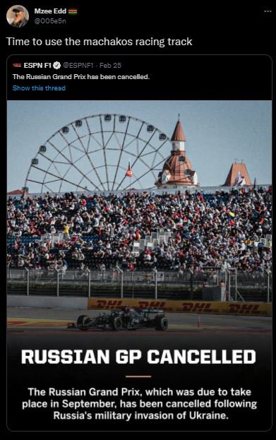 Mzee Edd Ooge5n Time to use the machakos racing track ESPNFIQ ESFNFT Feb 25 The