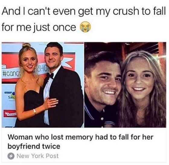 And i can't even get my crush to fall for me just once conç woman who lost memor