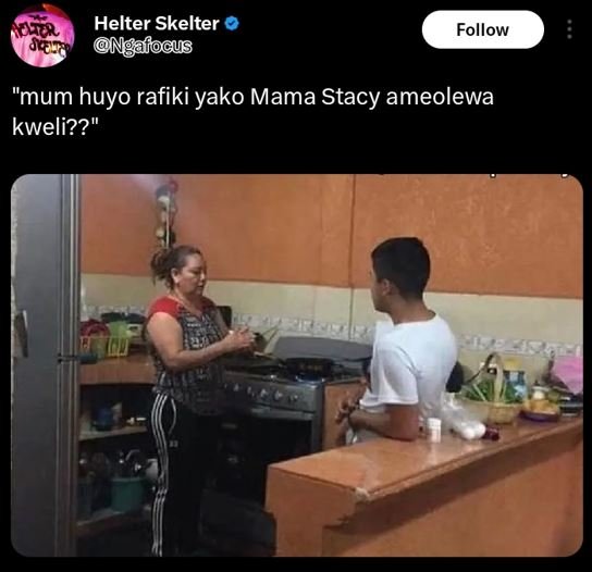 Helter skelter ngaiocus follow mum huyo rafiki yako mama stacy ameolewa kweli??