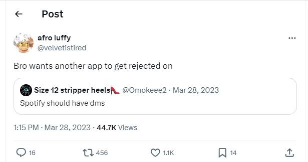 Post afro luffy velvetistired bro wants another app to get rejected on size 12 s