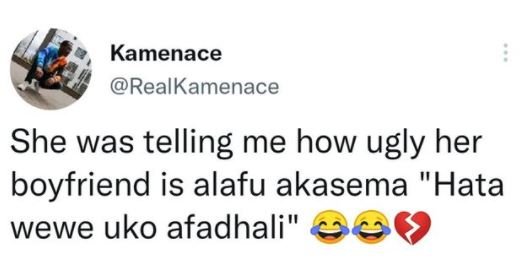 Kamenace RealKamenace She was telling me how ugly her boyfriend is alafu akasema