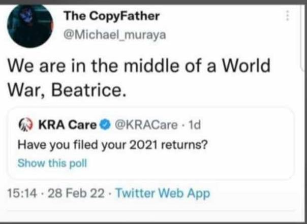 The copyfather michael_muraya we are in the middle of a world war, beatrice kra