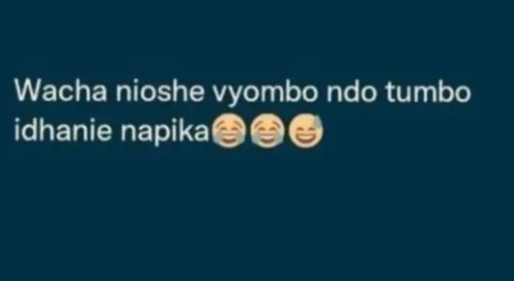 Wacha nioshe vyombo ndo tumbo idhanie napika