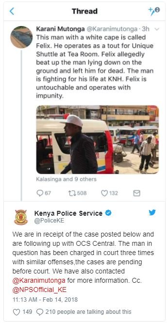 Thread karani mutonga karanimutonga this man with white cape is called felix. he