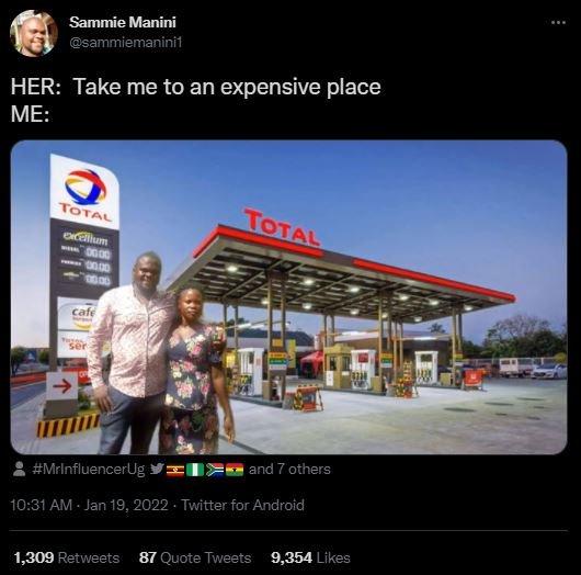 Sammie Manini sammiemaninil HER Take me to an expensive place ME Total Grantun o