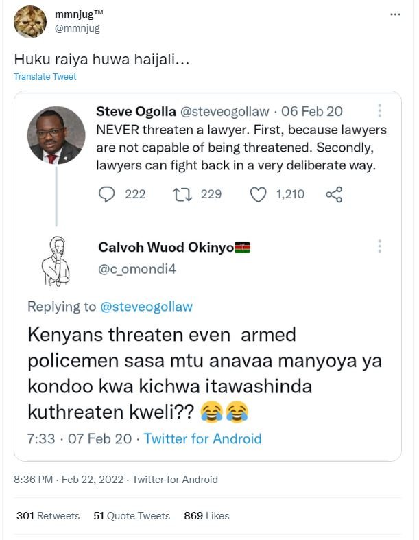 mmnjug mmnjug Huku raiya huwa haijali.. Translare Tweer Steve Ogolla steveogolla