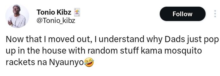 Tonio kibz tonio_kibz follow now that moved out, understand why dads just pop up