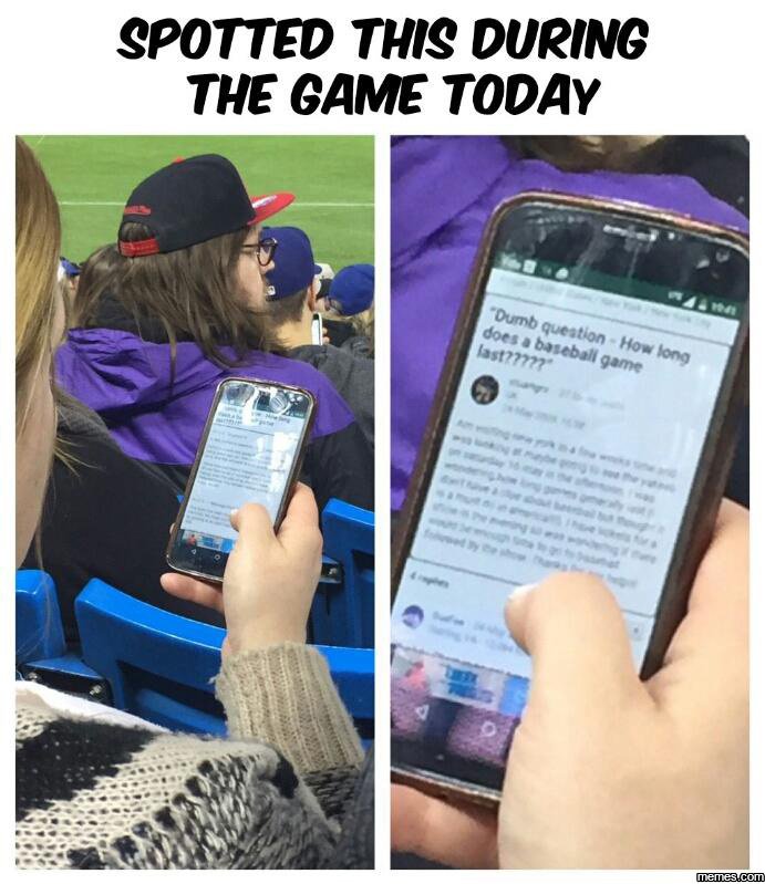 Spotted this durinc the game today oumb dors qucatton bvecball hon ls qome ong