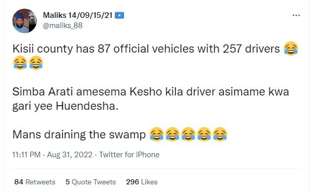 Maliks 14091521 maliks_88 kisii county has 87 official vehicles with 257 drivers