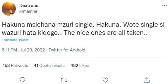 Dextrous mainneli hakuna msichana mzuri single. hakuna. wote single si wazuri ha