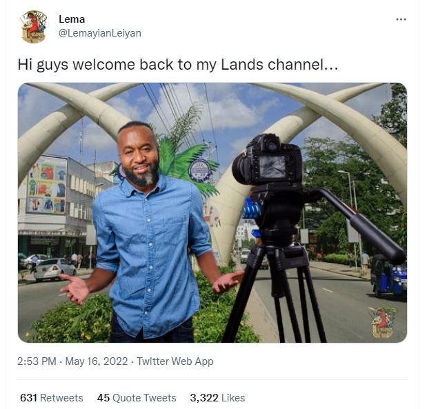 Lema lemayianleiyan hi guys welcome back to my lands channel. 2.53 pm may 16, tw