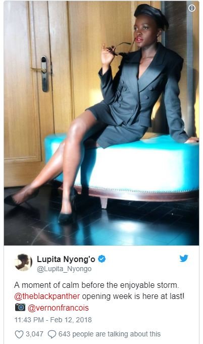 Lupita nyong'0 lupita nyongo a moment of calm before the enjoyable storm. thebla