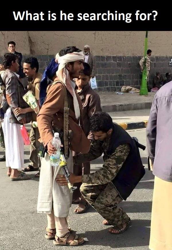 What is he searching for?