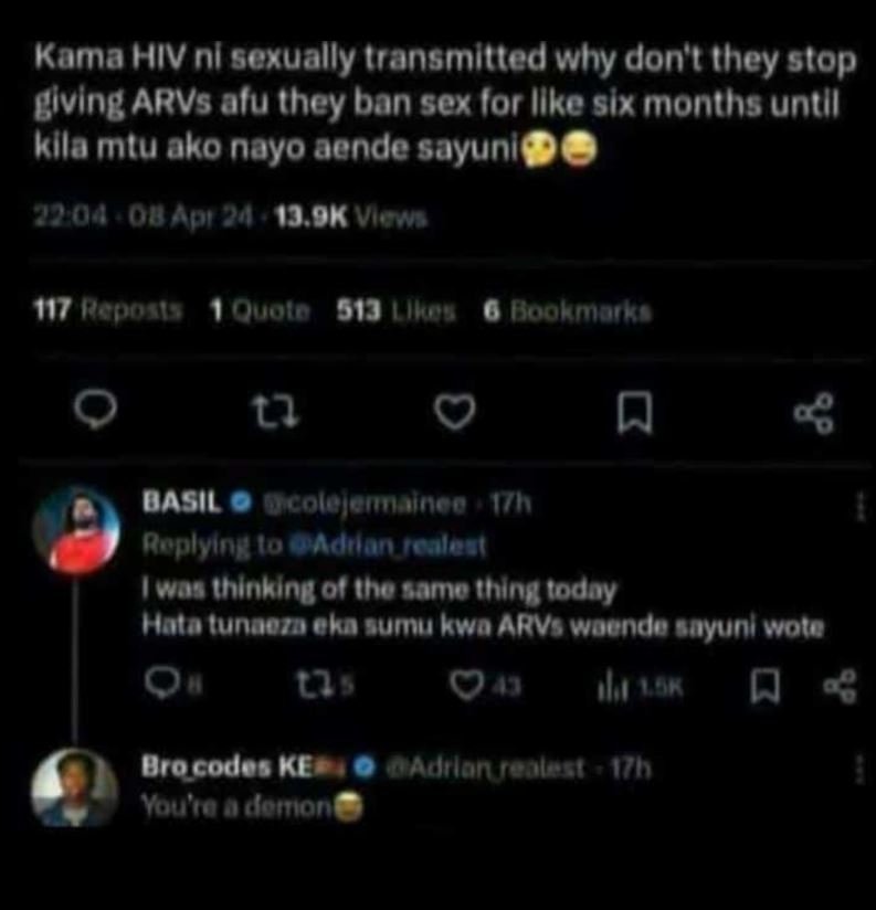 Kamahiv nl sexually tansmltted why don they stop giving arvs alu they ban sex fo