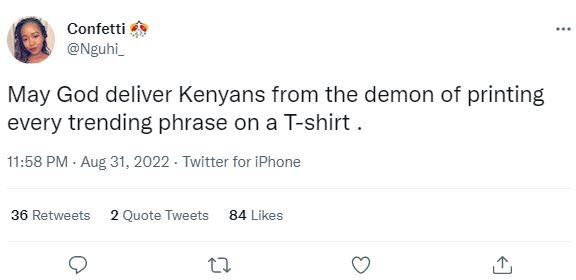 Confetti nguhi_ may god deliver kenyans from the demon of printing every trendin