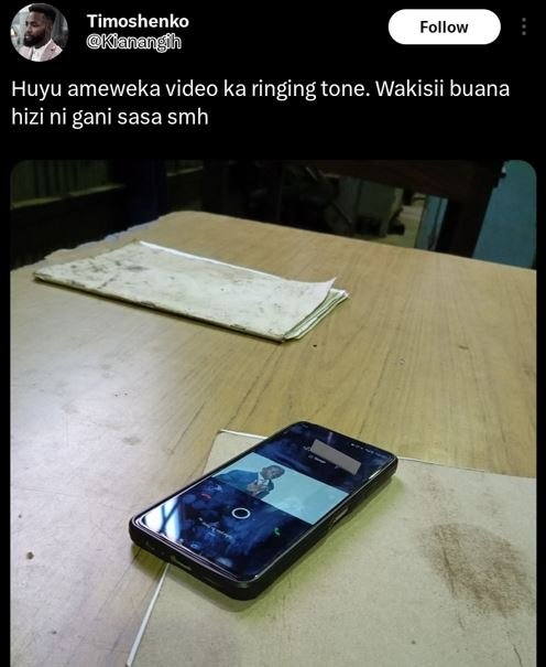 Timoshenko kanangih follow huyu ameweka video ka ringing tone. wakisii buana hiz