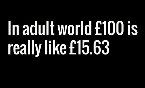 In adult world 100 is really like 15.63