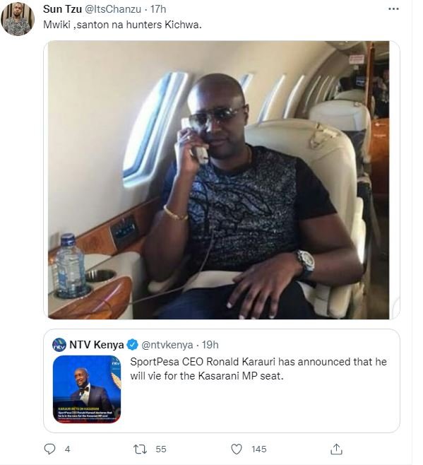 Sun Tzu ItsChanzu 17h Mwiki santon na hunters Kichwa NTV Kenya ntvkenya . 19h Sp