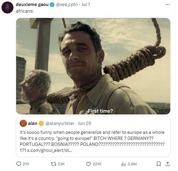 Deuxieme gaou sea_cptn jul 1 africans first time? alan alanyuristar jun 29 it's