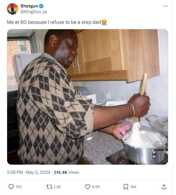 Shotgun kingdon_za me at 60 because refuse to be a step dad 2.38 pm . may 2, 214