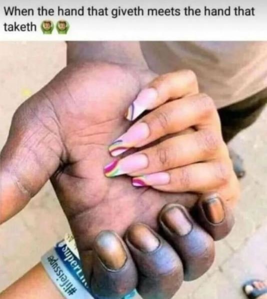 When the hand that giveth meets the hand that taketh 1 1