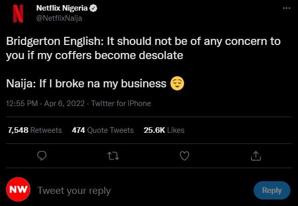 Netflix nigeria n netflixnaija bridgerton english it should not be of any concer