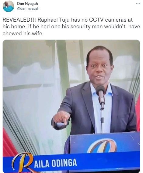Dan nyagah dan_nyagah revealedii! raphael tuju has no cctv cameras at his home,