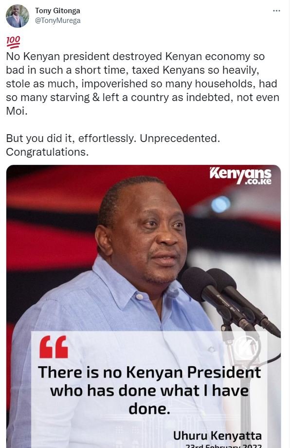 Tony _ gitonga tonymurega jo9 no kenyan president destroyed kenyan economy so ba