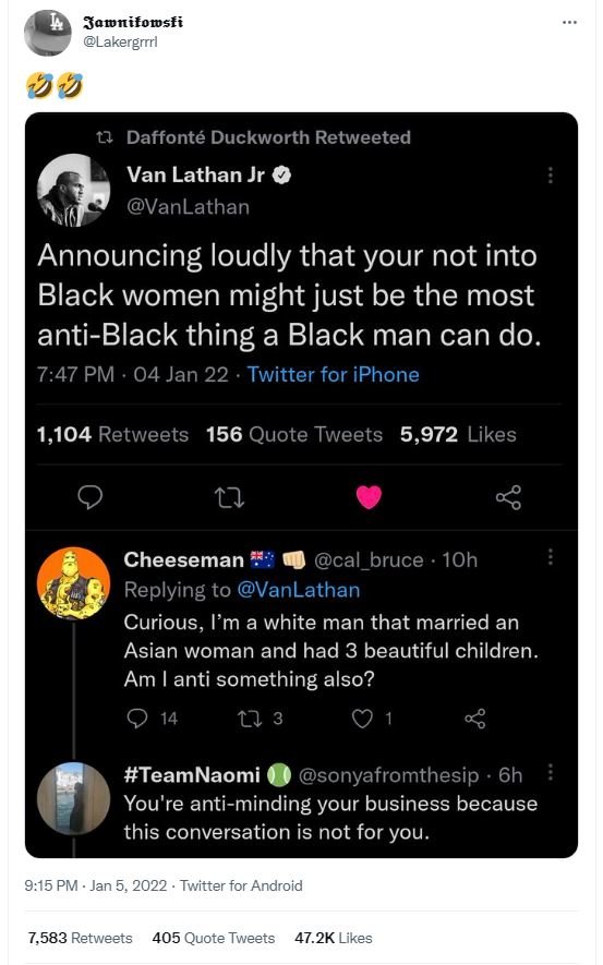 Jamnifomsfi Lakergrrrl Daffonté Duckworth Retweeted Van Lathan Jr VanLathan Anno