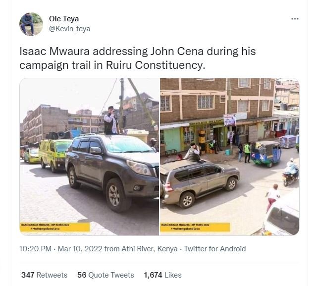 Ole teya kevin_teya isaac mwaura addressing john cena during his campaign trail