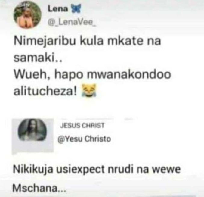 Lena lenovee nimejaribu kula mkate na samaki wueh, hapo mwanakondoo alitucheza!