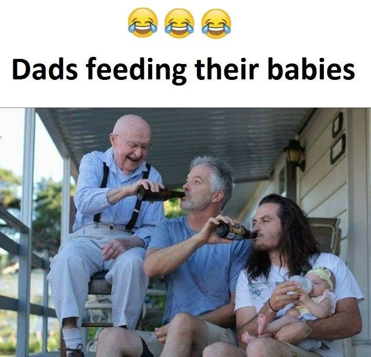 Dads feeding their babies