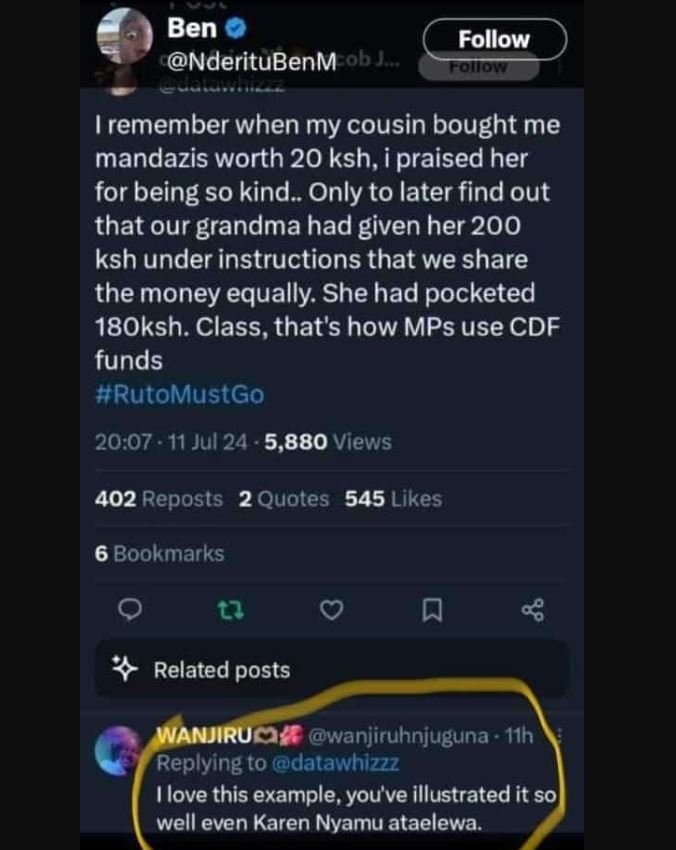 Ben nderitubenm oh j follow onon iremember when my cousin bought me mandazis wor