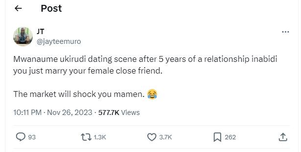 Post jayteemuro mwanaume ukirudi dating scene after 5 years of a relationship in