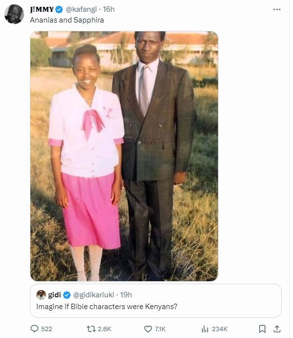 J'mmy kafangi 16h ananias and sapphira gidi gidikariuki 19h imagine if bible cha